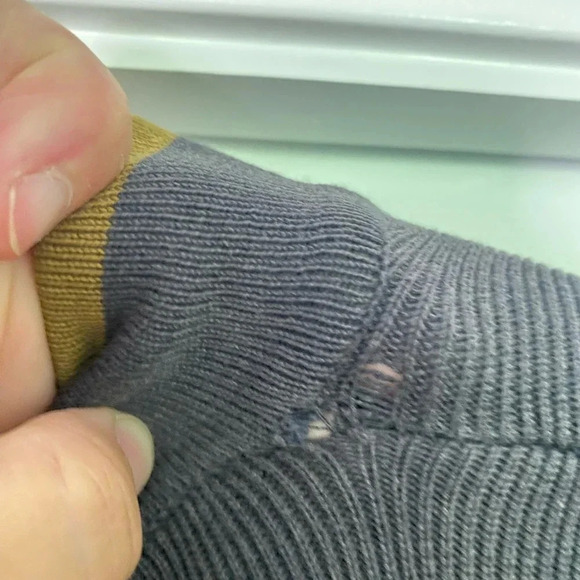 American Eagle Men’s 90s 1/4 zip olive navy size XL grunge - Picture 7 of 7